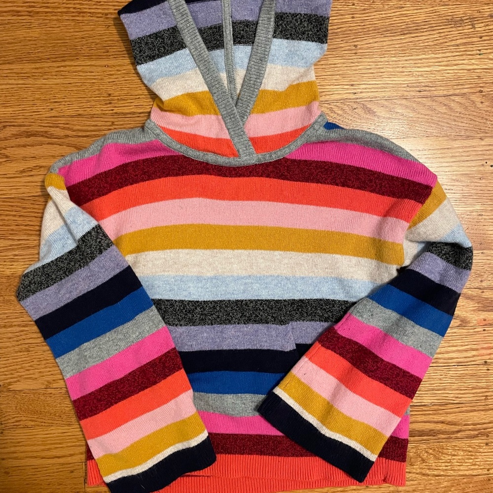 GAP Striped 50% Wool Hooded Sweater